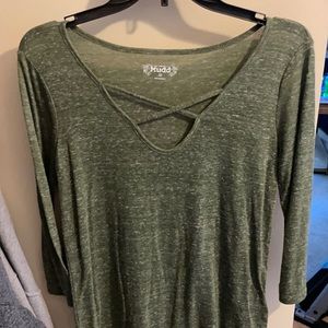 Olive green crisscross top